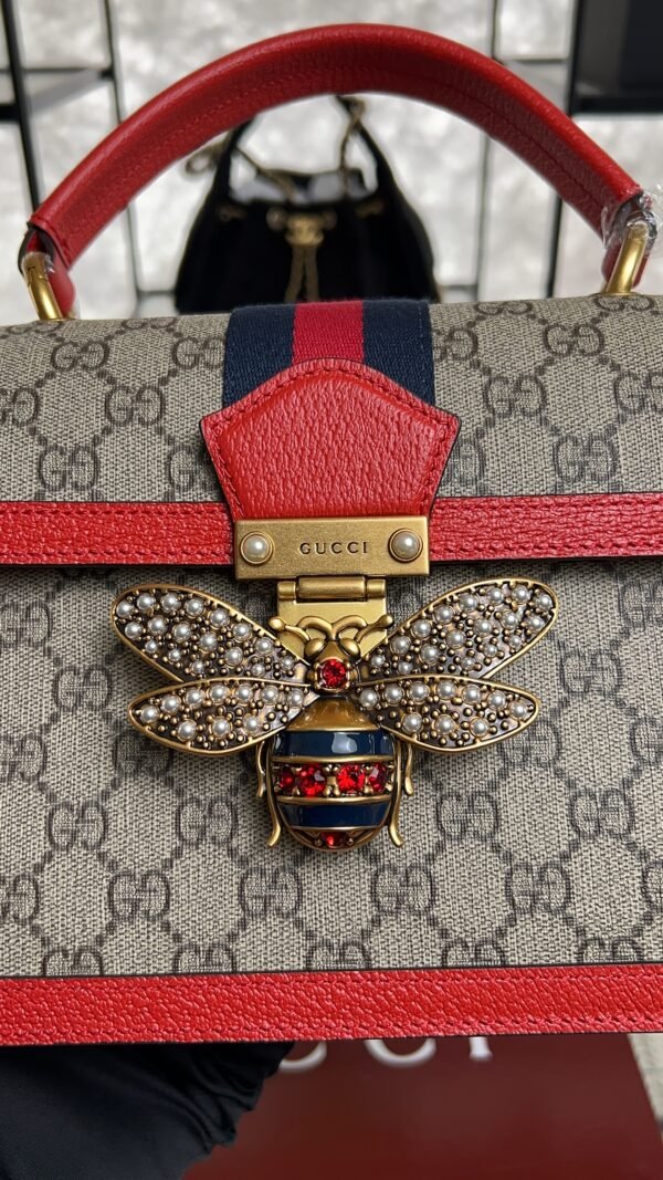 Gucci GG Supreme Monogram Small Queen Margaret Top Handle Bag Red
