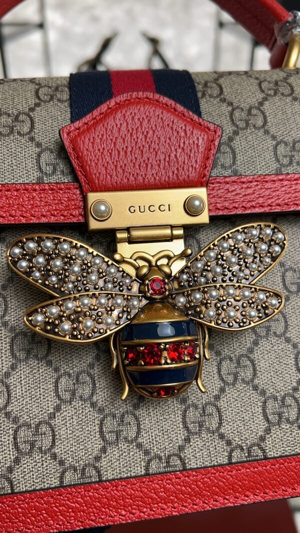 Gucci GG Supreme Monogram Small Queen Margaret Top Handle Bag Red