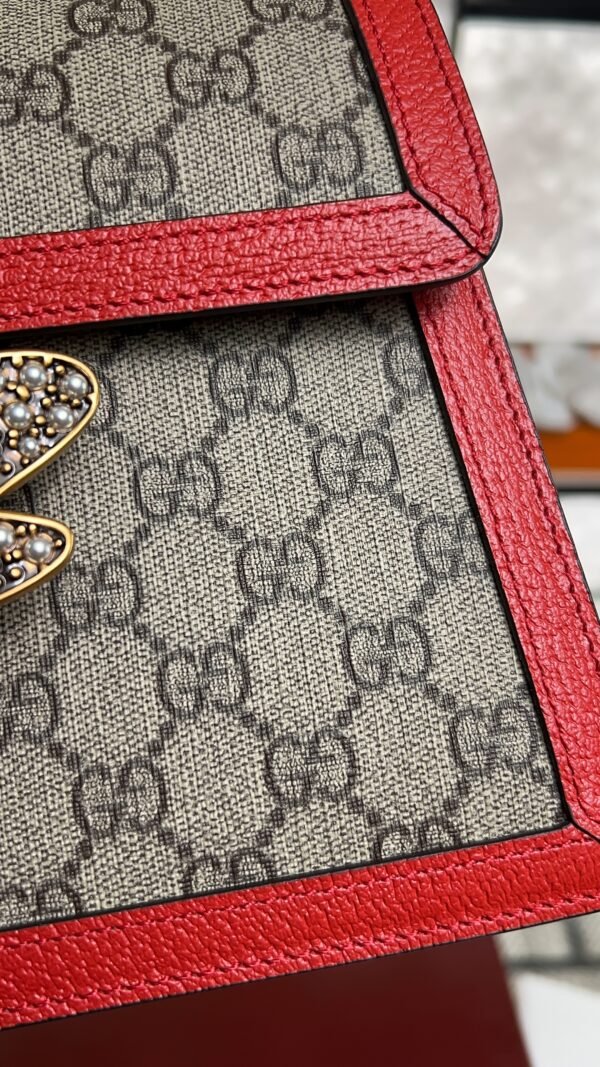 Gucci GG Supreme Monogram Small Queen Margaret Top Handle Bag Red