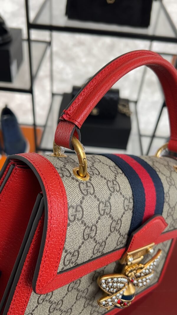 Gucci GG Supreme Monogram Small Queen Margaret Top Handle Bag Red