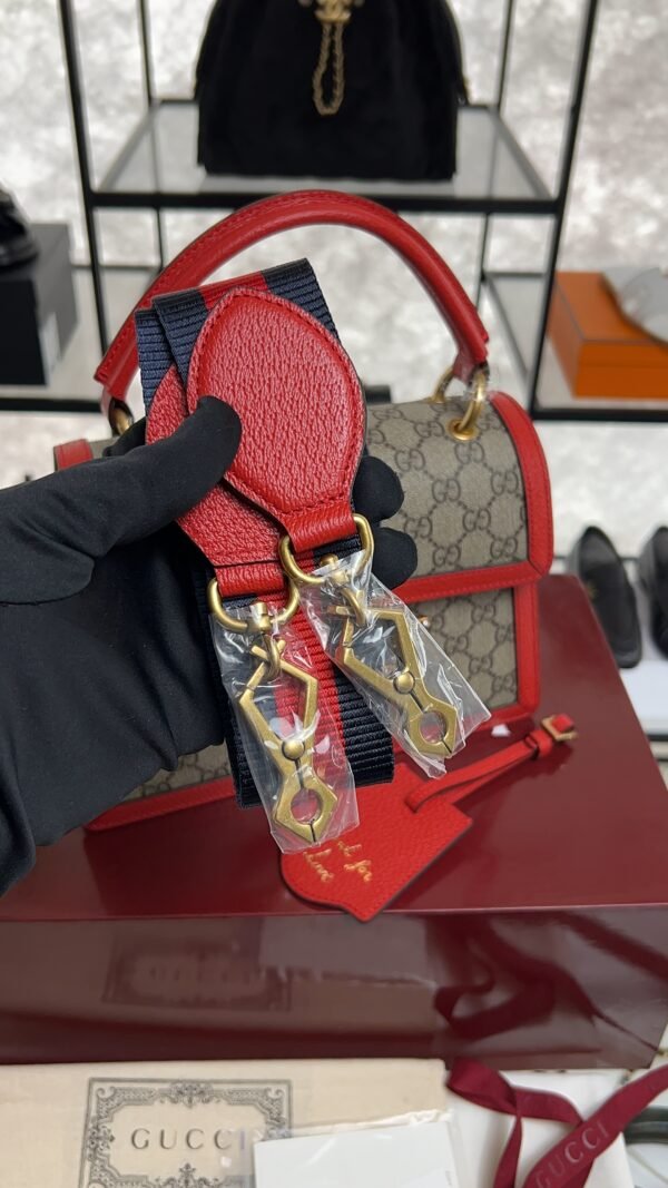 Gucci GG Supreme Monogram Small Queen Margaret Top Handle Bag Red