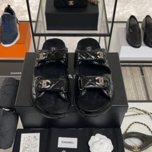 Chanel Black Dad Sandals