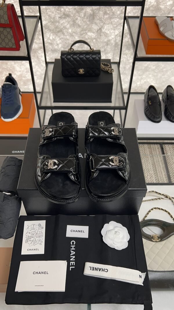Chanel Black Dad Sandals