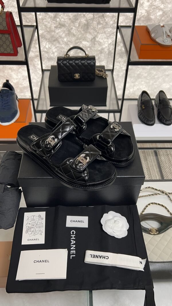 Chanel Black Dad Sandals