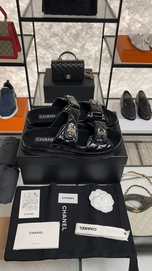 Chanel Black Dad Sandals