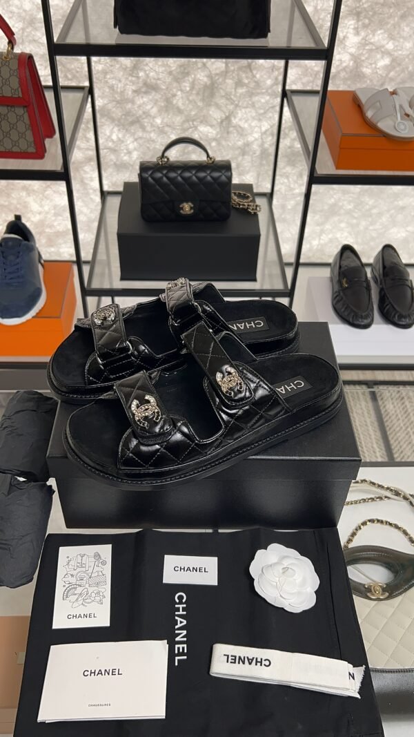 Chanel Black Dad Sandals
