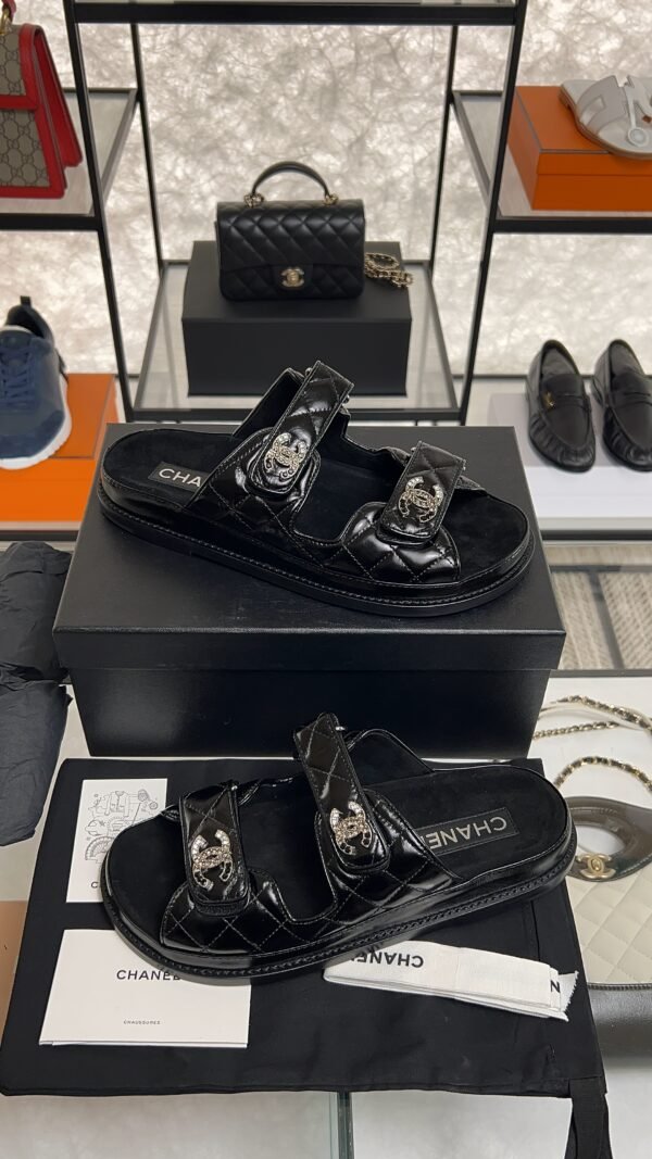 Chanel Black Dad Sandals