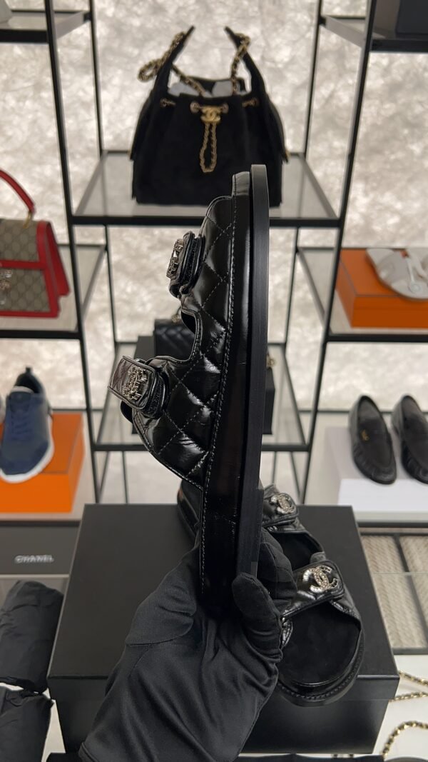 Chanel Black Dad Sandals