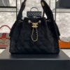 Chanel Small 25 Handbag Black Suede Quilted