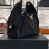 Chanel Small 25 Handbag Black Suede Quilted