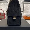 Chanel Small 25 Handbag Black Suede Quilted