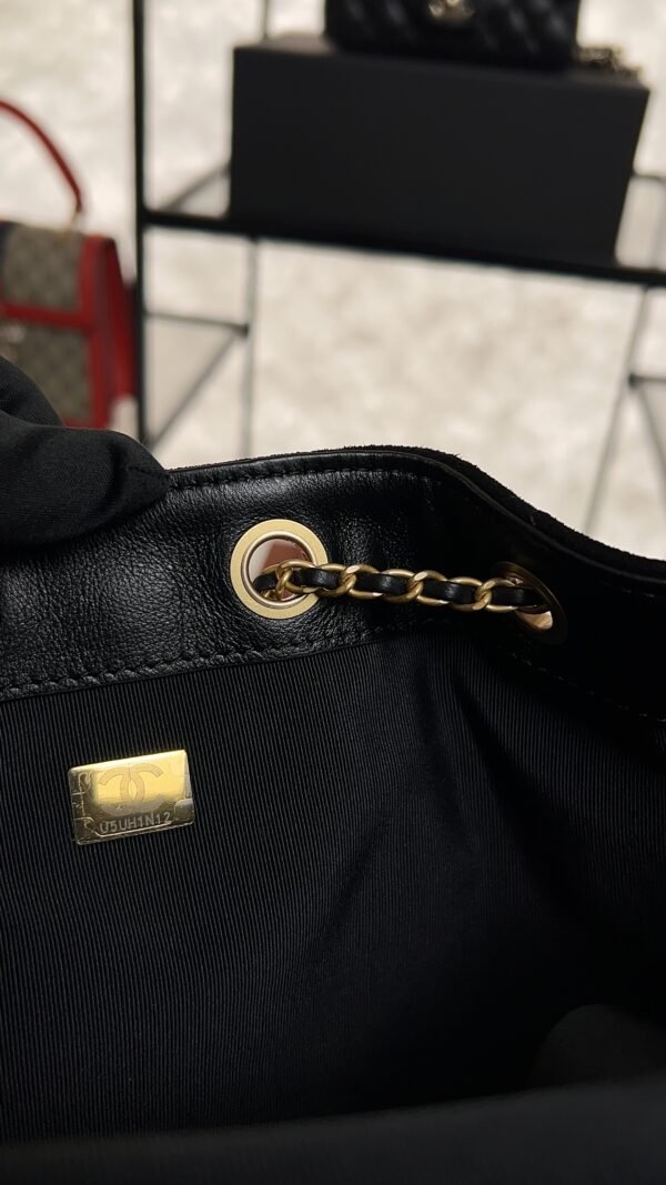Chanel Small 25 Handbag Black Suede Quilted