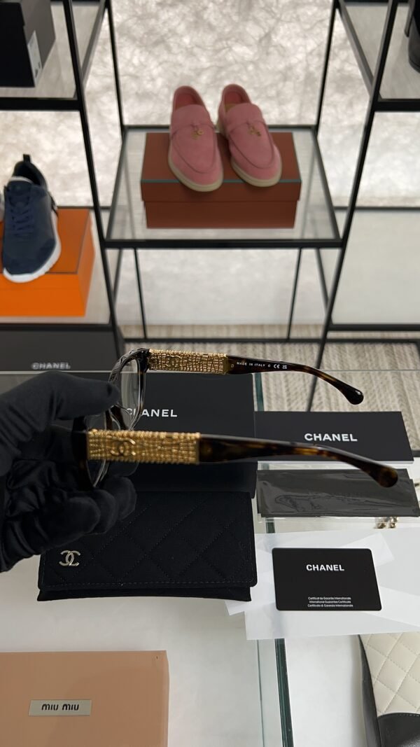 Chanel Cat Eye Eyeglasses Frame: Acetate & Chain, Dark Tortoise