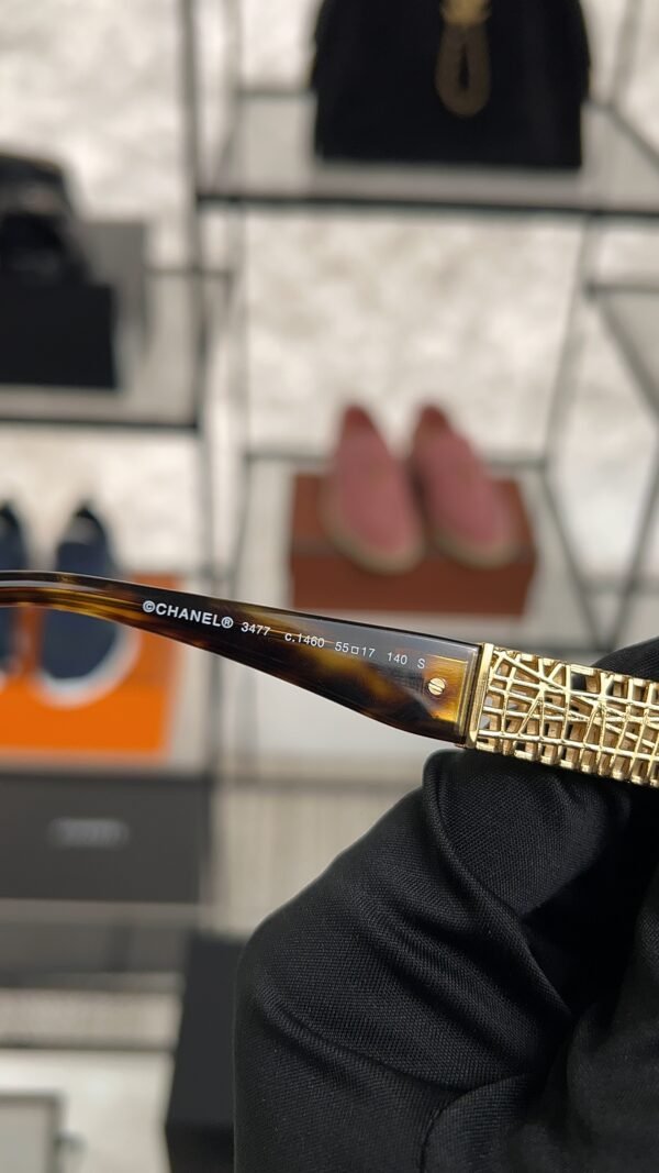 Chanel Cat Eye Eyeglasses Frame: Acetate & Chain, Dark Tortoise