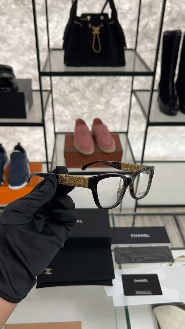 Chanel Cat Eye Eyeglasses Frame: Acetate & Chain, Dark Tortoise