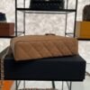 Chanel Top Handle Long Vanity Dark Brown Caviar Light Gold