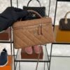 Chanel Top Handle Long Vanity Dark Brown Caviar Light Gold