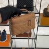 Chanel Top Handle Long Vanity Dark Brown Caviar Light Gold