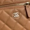 Chanel Top Handle Long Vanity Dark Brown Caviar Light Gold
