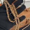 Chanel Top Handle Long Vanity Dark Brown Caviar Light Gold