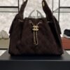 Chanel Small 25 Handbag Brown Suede Quilted