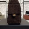 Chanel Small 25 Handbag Brown Suede Quilted