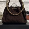 Chanel Small 25 Handbag Brown Suede Quilted