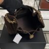 Chanel Small 25 Handbag Brown Suede Quilted