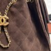 Chanel Small 25 Handbag Brown Suede Quilted