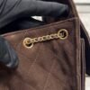 Chanel Small 25 Handbag Brown Suede Quilted