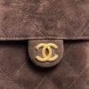 Chanel Small 25 Handbag Brown Suede Quilted