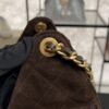Chanel Small 25 Handbag Brown Suede Quilted