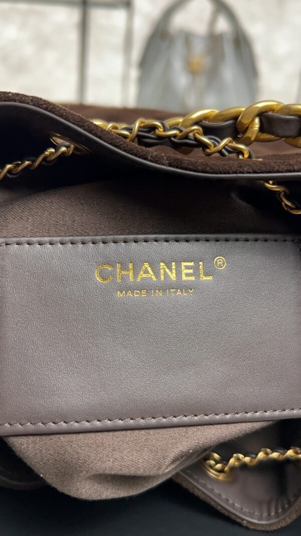 Chanel Small 25 Handbag Brown Suede Quilted