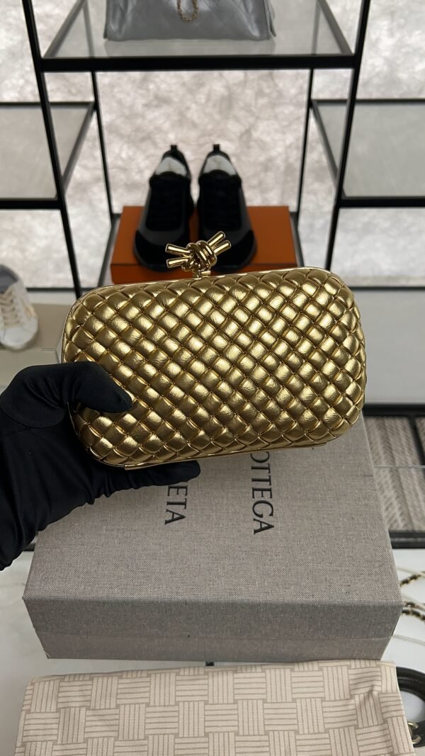 Bottega Veneta Knot Clutch Gold