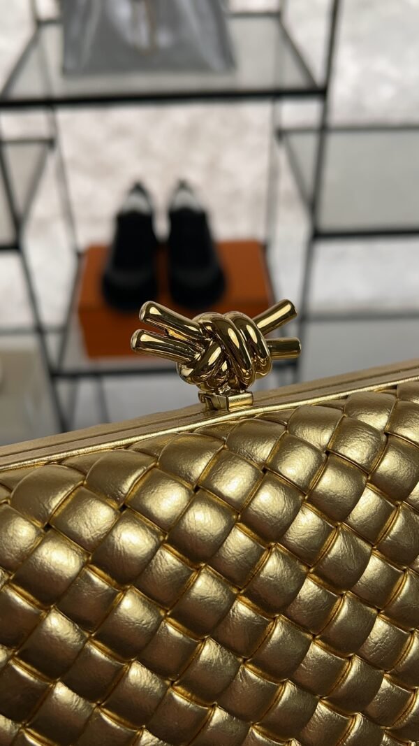 Bottega Veneta Knot Clutch Gold
