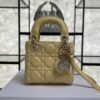 Dior Lambskin Cannage Micro Lady Dior Soft Yellow