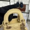 Dior Lambskin Cannage Micro Lady Dior Soft Yellow