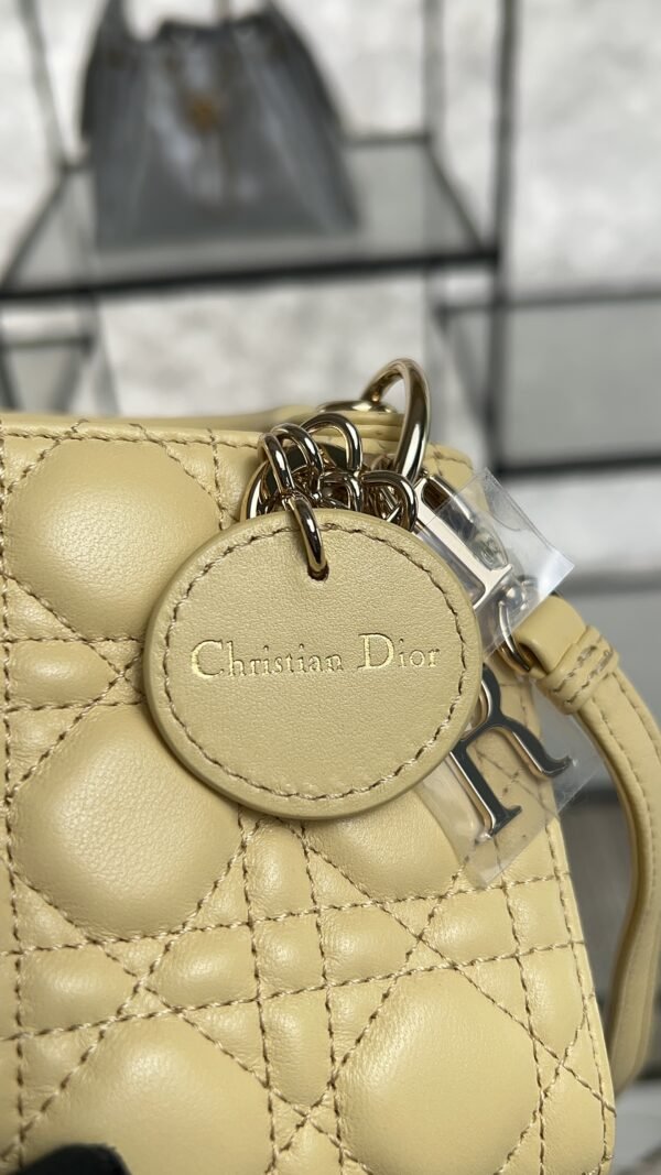 Dior Lambskin Cannage Micro Lady Dior Soft Yellow