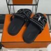HERMÈS Suede Crystal Womens Chypre Sandals  Black