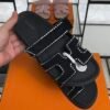 HERMÈS Suede Crystal Womens Chypre Sandals  Black