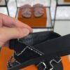HERMÈS Suede Crystal Womens Chypre Sandals  Black