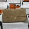 Chanel Spring/Summer 2026 Maxi Flap Bag Suede Calfskin & Gold-Tone Metal Dark Beige