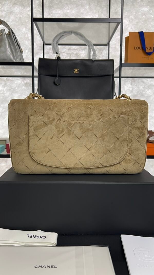 Chanel Spring/Summer 2026 Maxi Flap Bag Suede Calfskin & Gold-Tone Metal Dark Beige