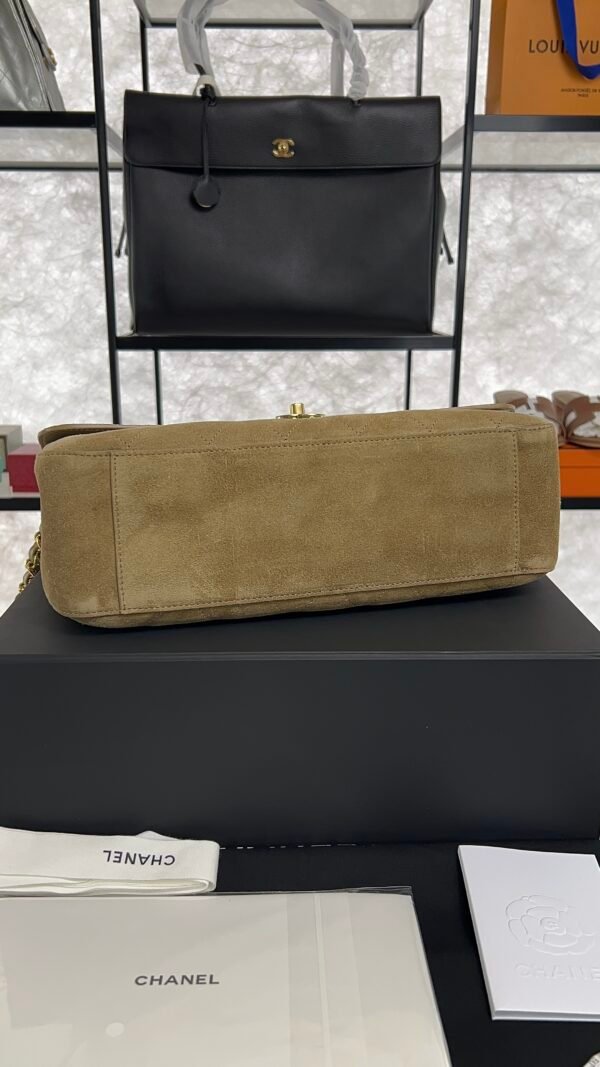 Chanel Spring/Summer 2026 Maxi Flap Bag Suede Calfskin & Gold-Tone Metal Dark Beige