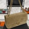 Chanel Spring/Summer 2026 Maxi Flap Bag Suede Calfskin & Gold-Tone Metal Dark Beige