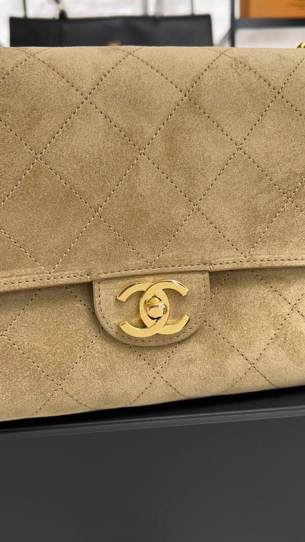 Chanel Spring/Summer 2026 Maxi Flap Bag Suede Calfskin & Gold-Tone Metal Dark Beige