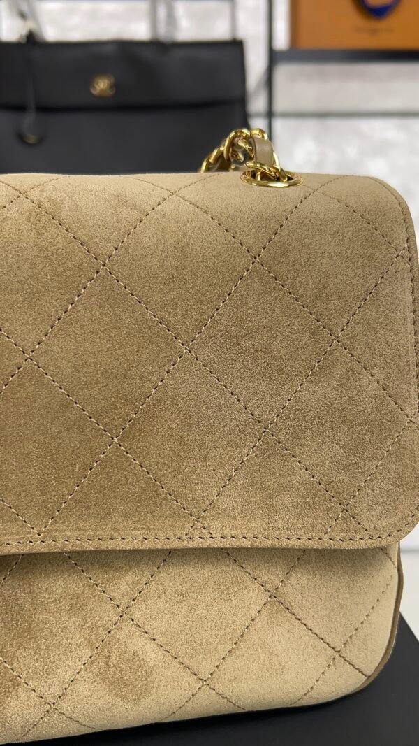 Chanel Spring/Summer 2026 Maxi Flap Bag Suede Calfskin & Gold-Tone Metal Dark Beige
