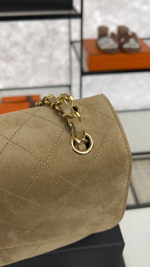 Chanel Spring/Summer 2026 Maxi Flap Bag Suede Calfskin & Gold-Tone Metal Dark Beige