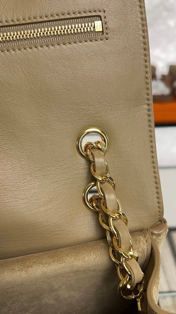 Chanel Spring/Summer 2026 Maxi Flap Bag Suede Calfskin & Gold-Tone Metal Dark Beige