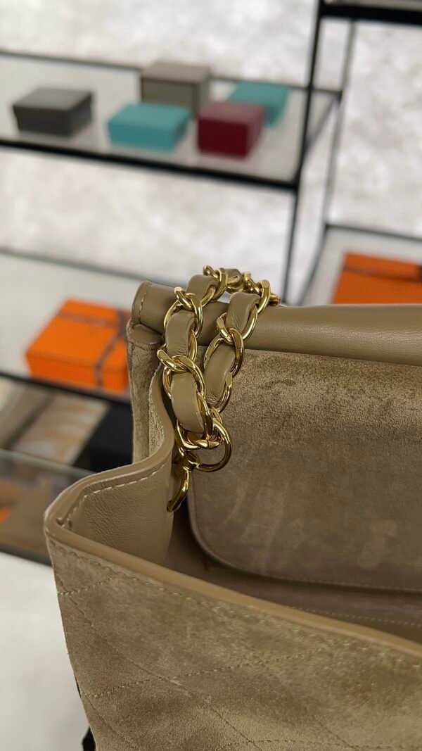 Chanel Spring/Summer 2026 Maxi Flap Bag Suede Calfskin & Gold-Tone Metal Dark Beige